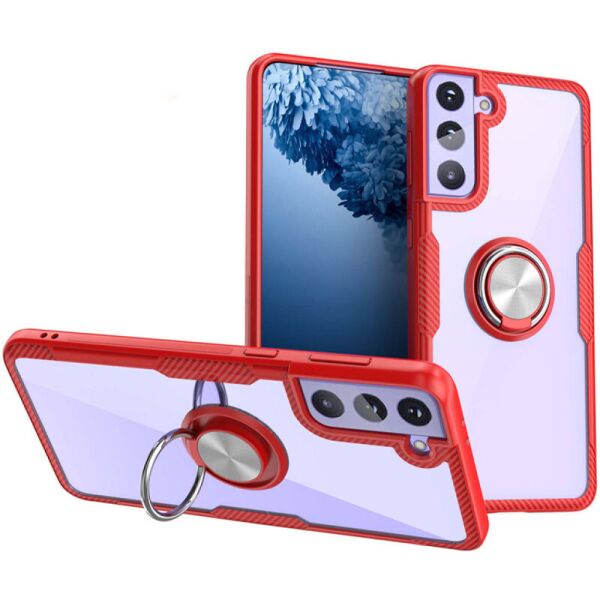 

Чехол Deen CrystalRing for Magnet opp для Samsung Galaxy S21 Бесцветный / Красный