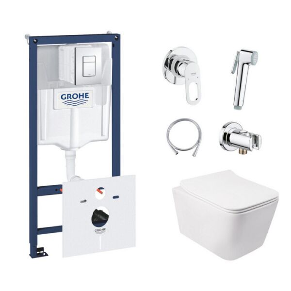 

Комплект инсталляция Grohe Rapid SL 38827000 + унитаз с сиденьем Qtap Crow QT05335170W + набор для гигиенического душа со смесителем Grohe BauLoop 111042