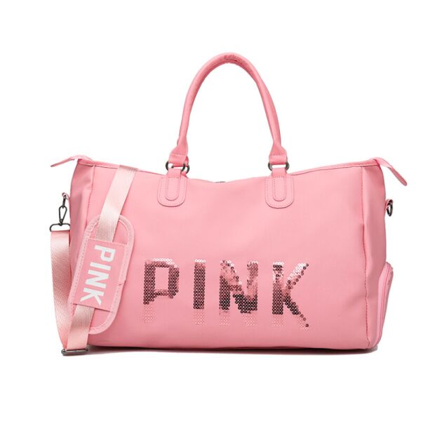 

Сумка женская спортивная дорожная нейлоновая Pink розовая
