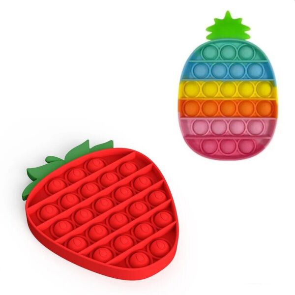 

Комплект Сенсорная игрушка антистресс POP IT Игрушка антистресс "нажми на пузырь" BOUBLE PUSH ананас и клубника