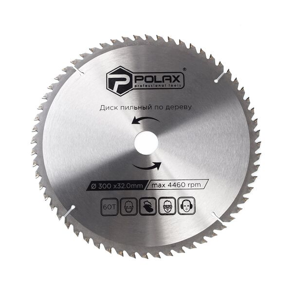

Диск Polax пильный по дереву с твердосплавными напайками 300 x 32/30/25.4, 60 Т (54-151)