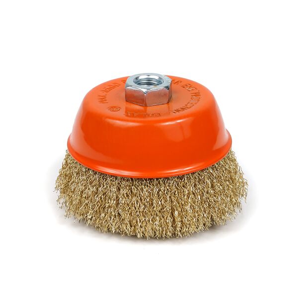 

Щетка Polax чашечная по металлу для УШМ (болгарки) гофрированная рифленая проволока M14 100 мм (54-157)