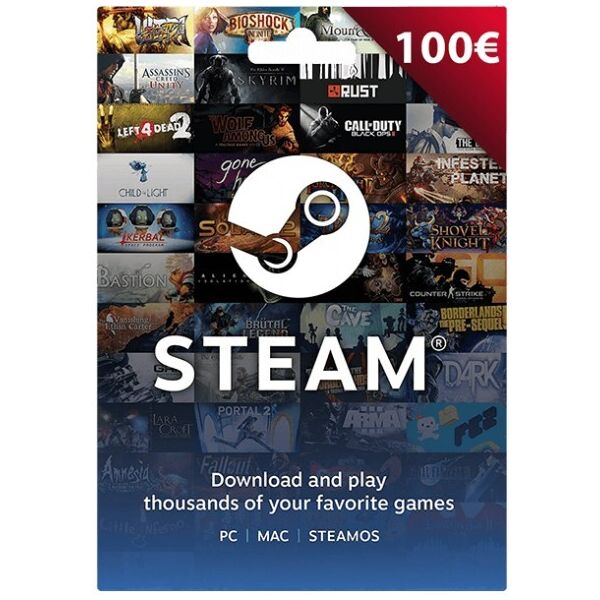 

Электронный код Steam Wallet Cards на суму 100 euro EU-регион