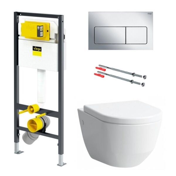 

Комплект инсталляция Viega Prevista Dry 771973 + унитаз Laufen Pro Rimless H8619570000001 с сидением Soft Close, Белый