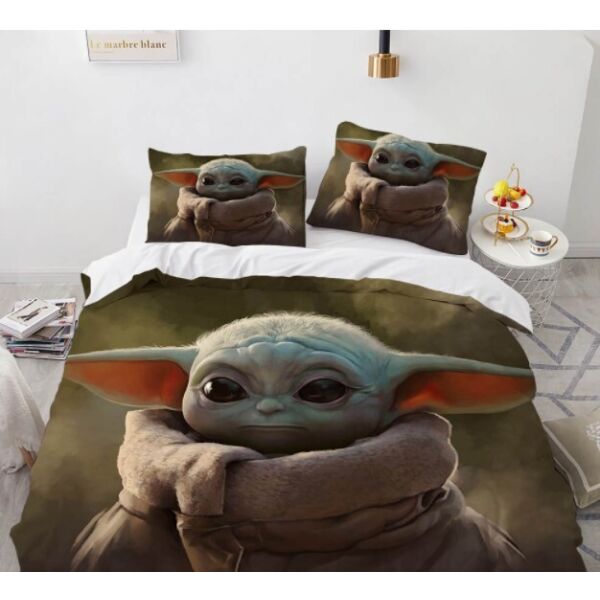 

Комплект постельного белья из трех частей с 3D рисунком Yoda Master Йода Майстер №2
