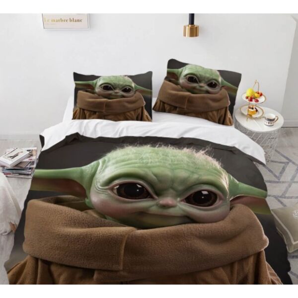 

Комплект постельного белья из трех частей с 3D рисунком Yoda Master Йода Майстер №6