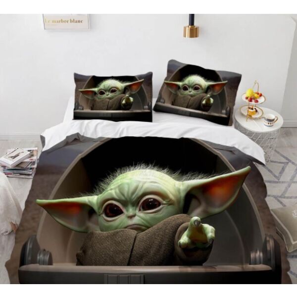 

Комплект постельного белья из трех частей с 3D рисунком Yoda Master Йода Майстер №3