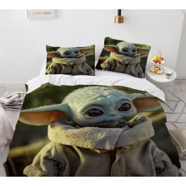 

Комплект постельного белья из трех частей с 3D рисунком Yoda Master Йода Майстер №10