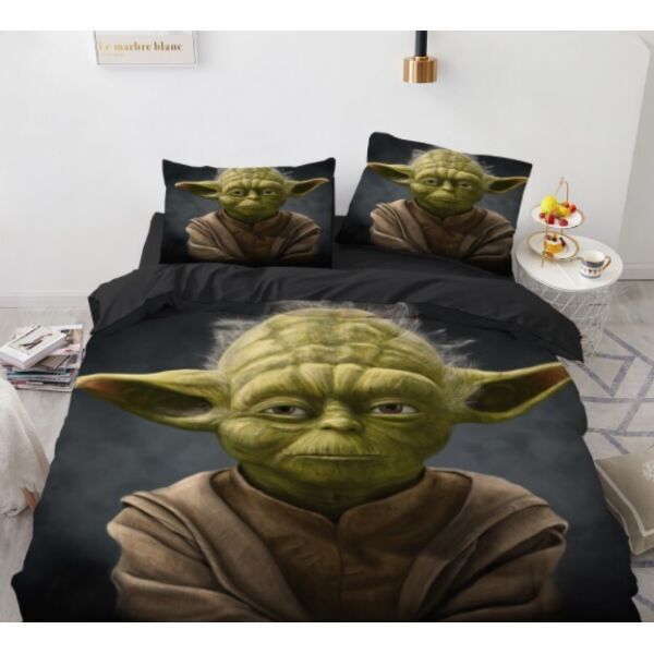 

Комплект постельного белья из трех частей с 3D рисунком Yoda Master Йода Майстер №19