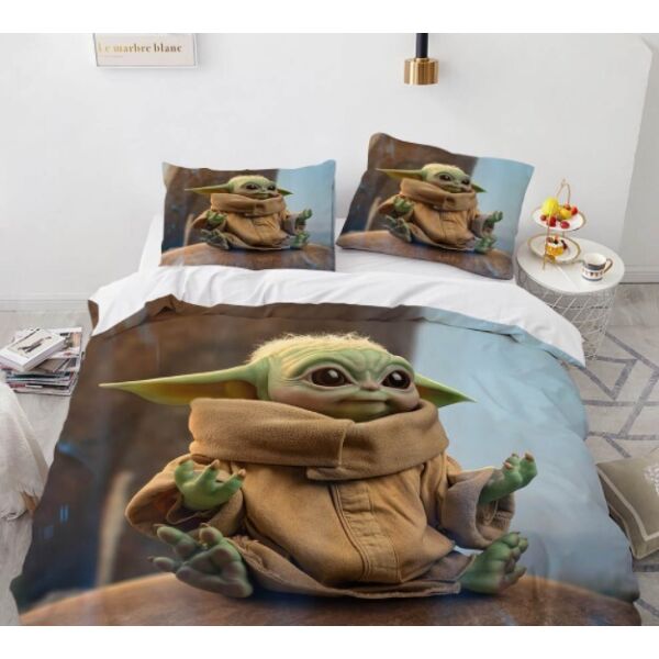 

Комплект постельного белья из трех частей с 3D рисунком Yoda Master Йода Майстер №4