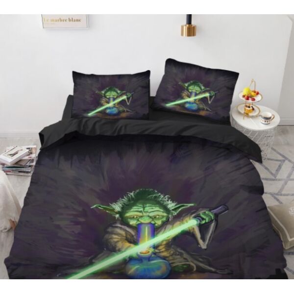 

Комплект постельного белья из трех частей с 3D рисунком Yoda Master Йода Майстер №21