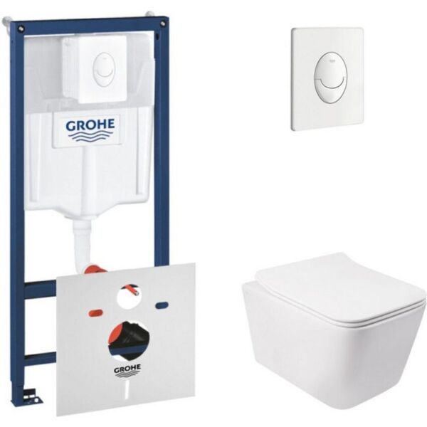 

Набор инсталляция 4 в 1 Grohe Rapid SL + унитаз с сиденьем Qtap Crow 38722001QT05335170W