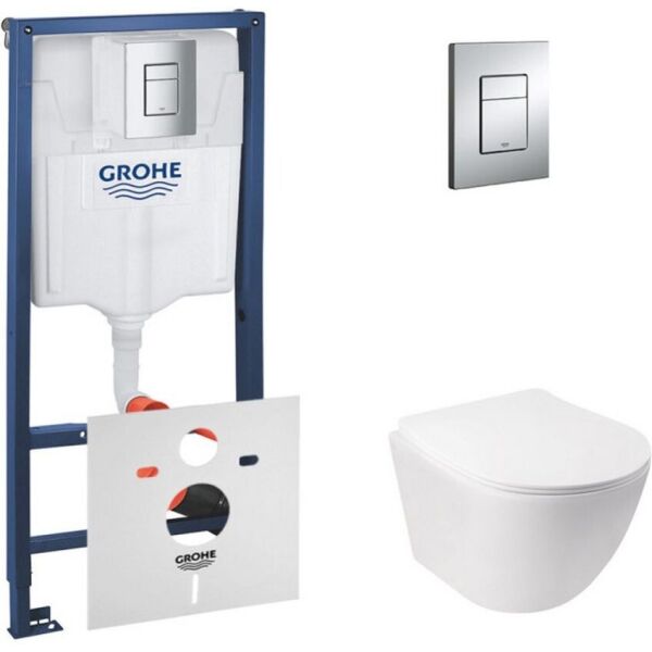

Набор инсталляция 4 в 1 Grohe Rapid SL + унитаз с сиденьем Qtap Jay 38772001QT07335176W