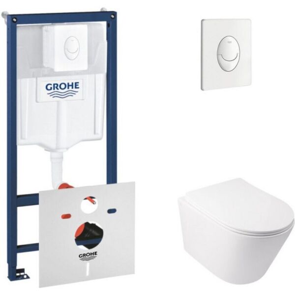 

Набор инсталляция 4 в 1 Grohe Rapid SL + унитаз с сиденьем Qtap Swan 38722001QT16335178W