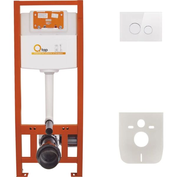 

Набор инсталляция 4 в 1 Qtap Nest ST с круглой панелью смыва QT0133M425V1164GW