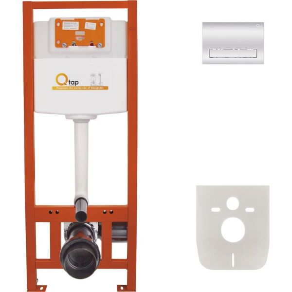 

Набор инсталляция 4 в 1 Qtap Nest ST с линейной панелью смыва QT0133M425M08381CRM