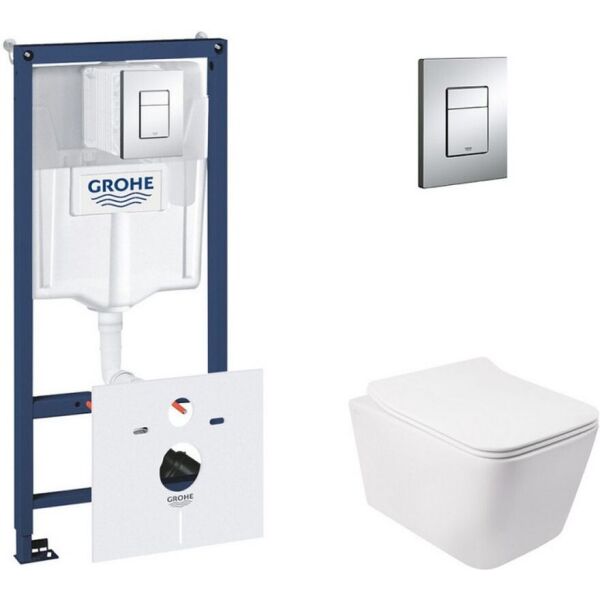

Набор инсталляция 5 в 1 Grohe Rapid SL + унитаз с сиденьем Qtap Crow 38827000QT05335170W
