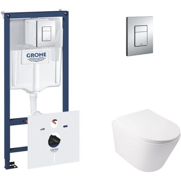 

Набор инсталляция 5 в 1 Grohe Rapid SL + унитаз с сиденьем Qtap Swan 38827000QT16335178W