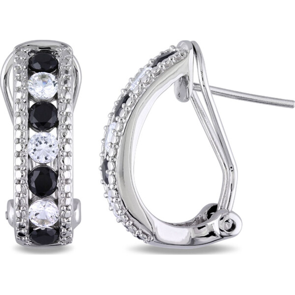 

Серьги из серебра с шпинелью и сапфирами (синт.) (069758)