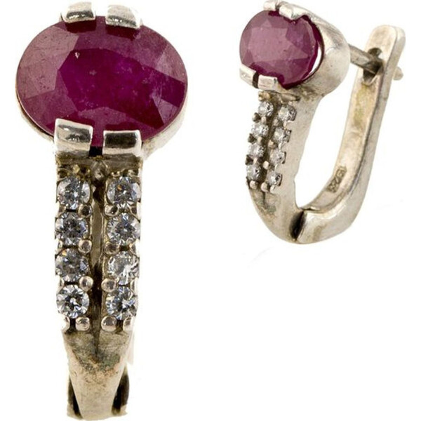 

Серьги из серебра с рубинами и куб. циркониями (1255166)