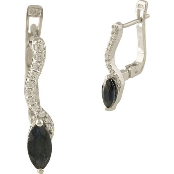 

Серьги из серебра с сапфирами и куб. циркониями (1283032)
