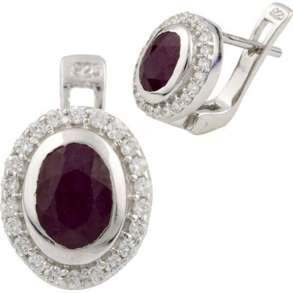 

Серьги из серебра с рубинами и куб. циркониями (1375269)