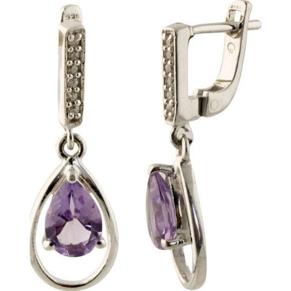 

Серьги из серебра с аметистами и куб. циркониями (1437718)