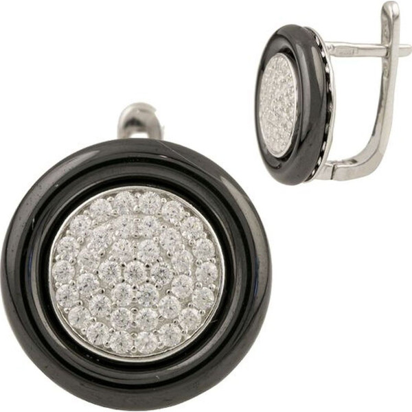 

Серьги из серебра с куб. циркониями и керамикой (1527046)