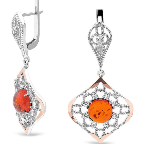 

Серьги из серебра с куб. циркониями и янтарем (1612731)