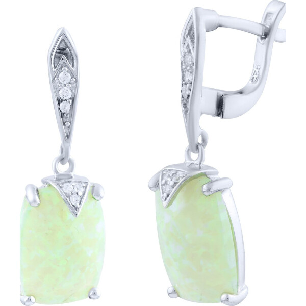 

Серьги из серебра с куб. циркониями и опалами (1620093)