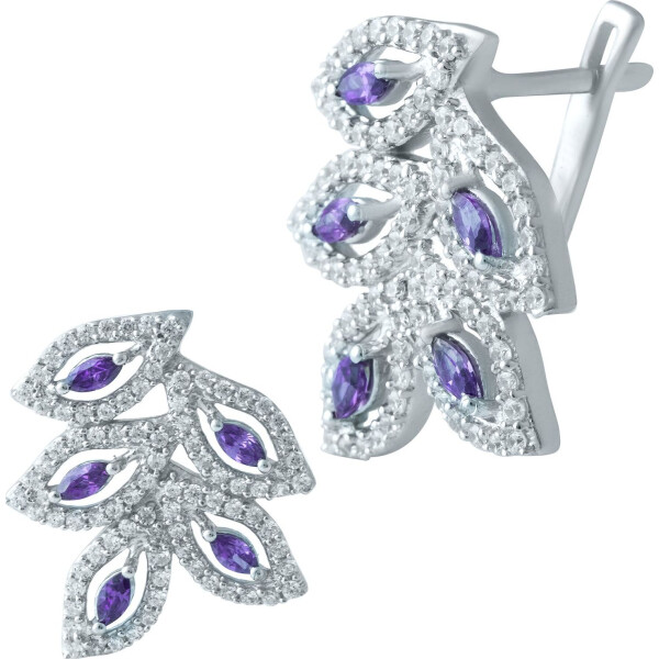 

Серьги из серебра с куб. циркониями и александритами (1623541)