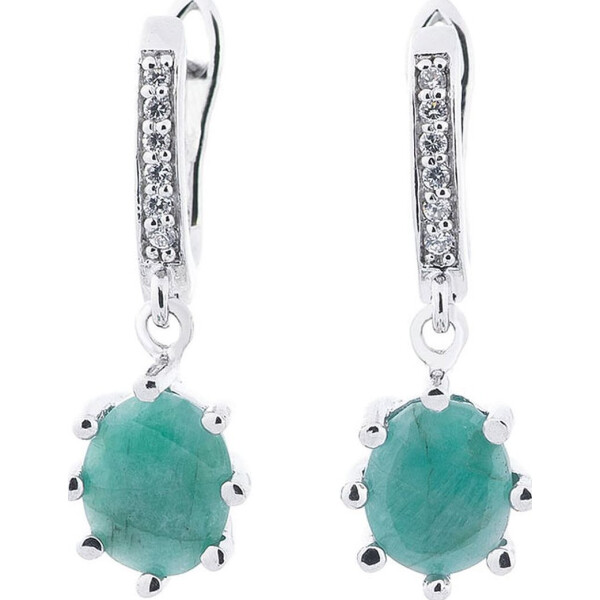 

Серьги из серебра с изумрудами и куб. циркониями (1625975)