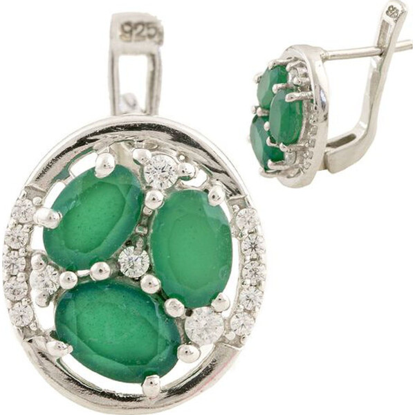 

Серьги из серебра с агатами и куб. циркониями (1650778)