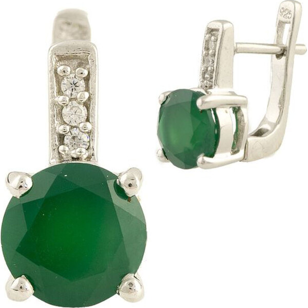 

Серьги из серебра с агатами и куб. циркониями (1657058)