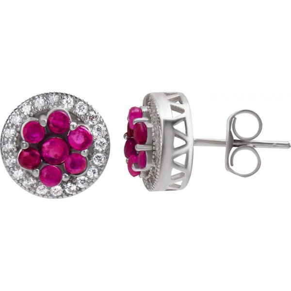 

Серьги из серебра с рубинами и куб. циркониями (1662192)