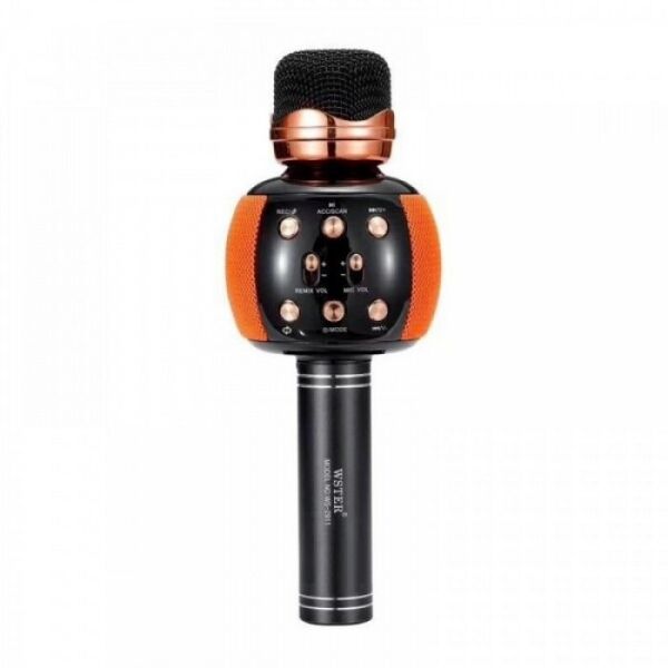 

Беспроводной микрофон караоке блютуз WSTER WS-2911 Bluetooth динамик USB Черный с оранжевым