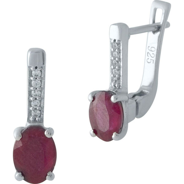 

Серьги из серебра с рубинами и куб. циркониями (1680118)