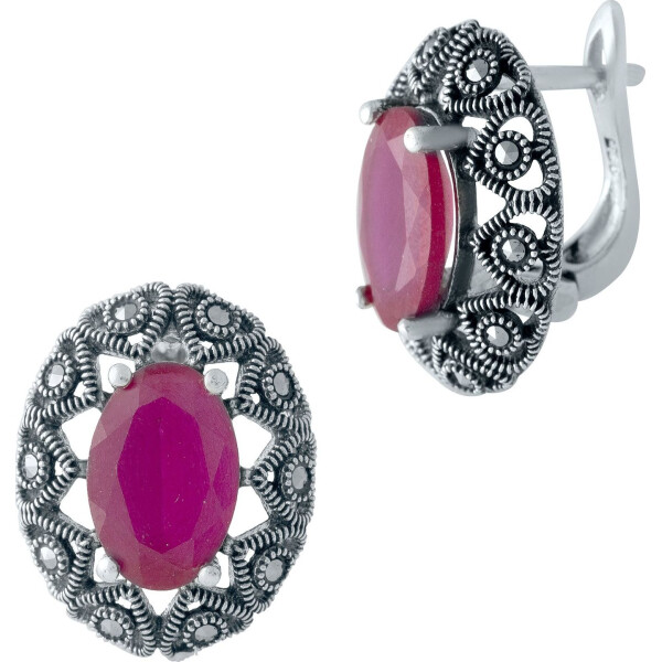 

Серьги из серебра с рубинами и марказитами (1681751)