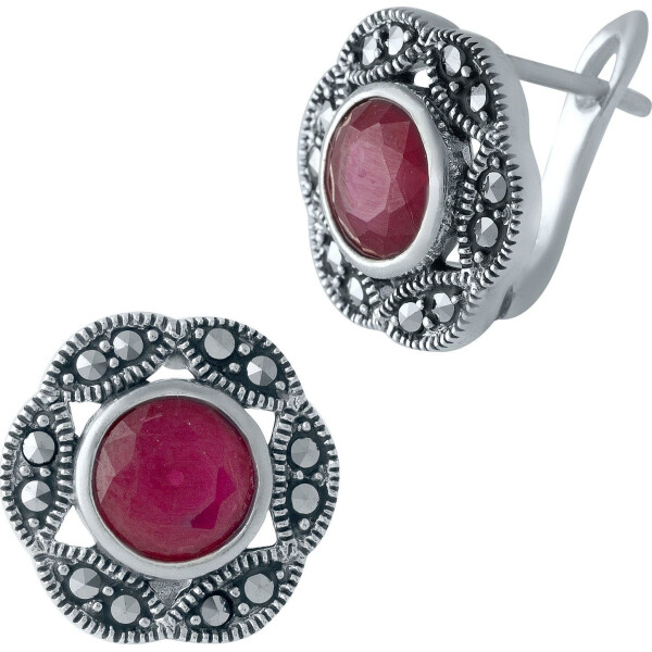 

Серьги из серебра с рубинами и марказитами (1681763)