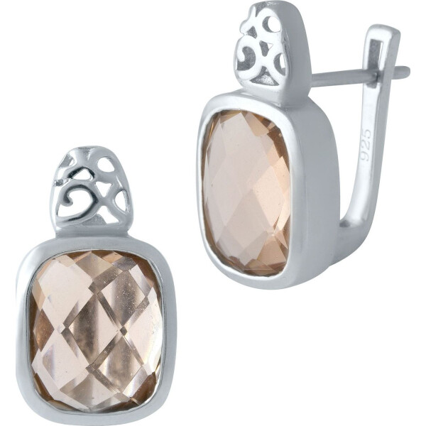 

Серьги из серебра с морганитами (синт.) (1689939)