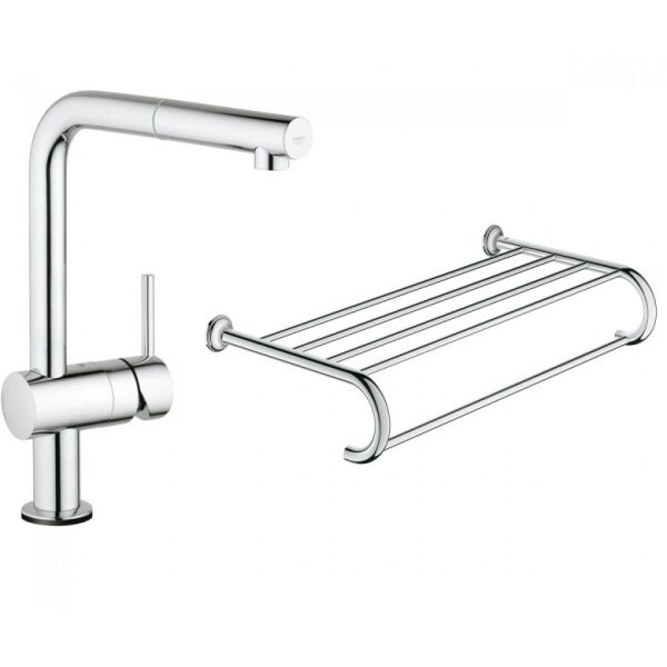 

Набор Grohe 3136000140660000 смеситель для кухни сенсорный Minta Touch 31360001 + полка для полотенец Essentials Authentic 40660001 хром (81347)
