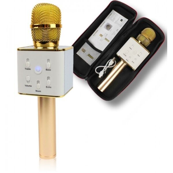 

Беспроводной Bluetooth микрофон караоке Star Voice Q7 золотой