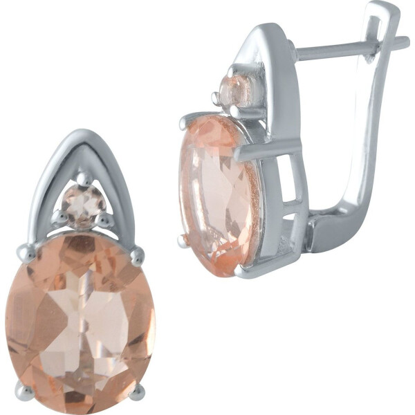 

Серьги из серебра с морганитами (синт.) (1699975)