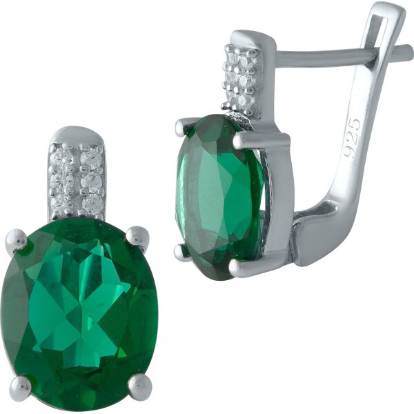 

Серьги из серебра с куб. циркониями и изумрудами (синт.) (1700564)