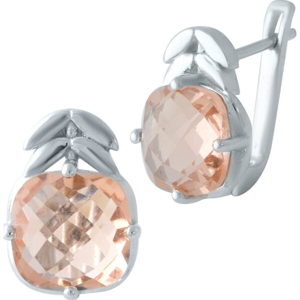 

Серьги из серебра с морганитами (синт.) (1701607)
