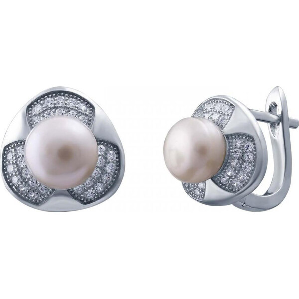 

Серьги из серебра с жемчугами (пресноводными) и куб. циркониями (1701827)