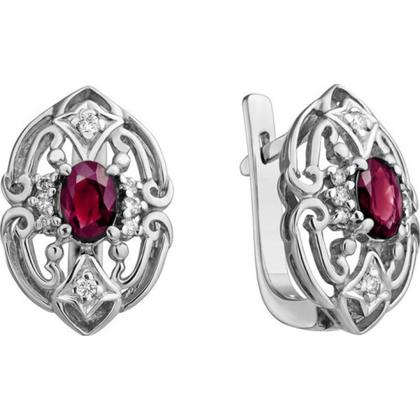 

Серьги из серебра с бриллиантами и рубинами (1716332)