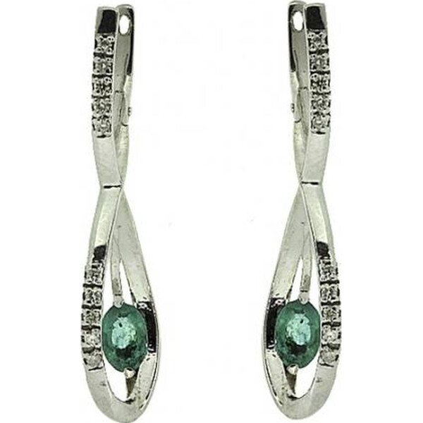 

Серьги из серебра с бриллиантами и изумрудами (1716369)