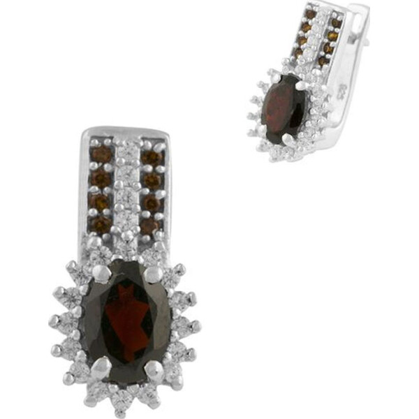 

Серьги из серебра с гранатами и куб. циркониями (881566)
