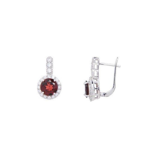 

Серьги из серебра с гранатами и куб. циркониями (144871)